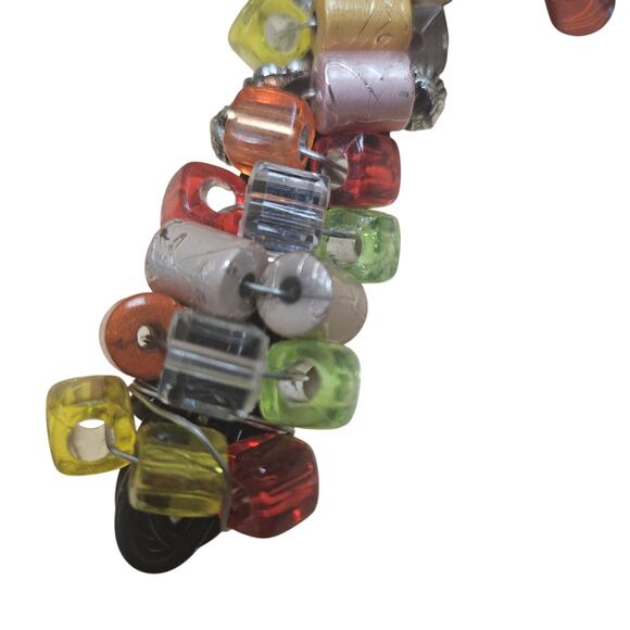 Vintage Handmade Cross Beaded & Twisted Wire Hanging Hook Christian Faith Unique - Picture 5 of 7